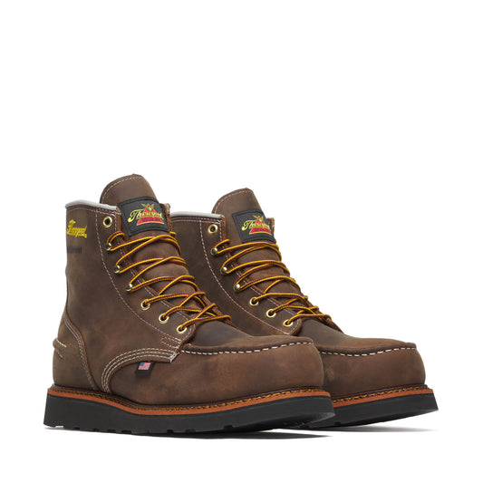 Thorogood - 804-3676 Brown Leather Waterproof Steel Toe Moc Toe Work Boot - MADE IN THE USA