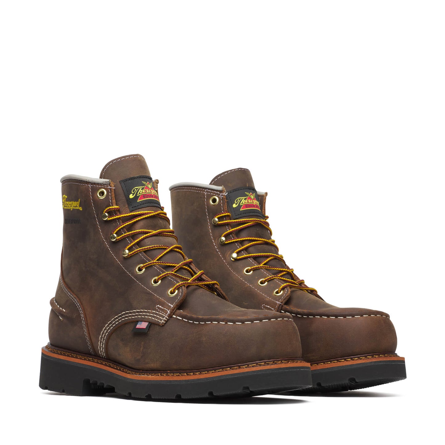 Thorogood - 804-3696 Brown Leather Waterproof Steel Toe Moc Toe Work Boot - MADE IN THE USA
