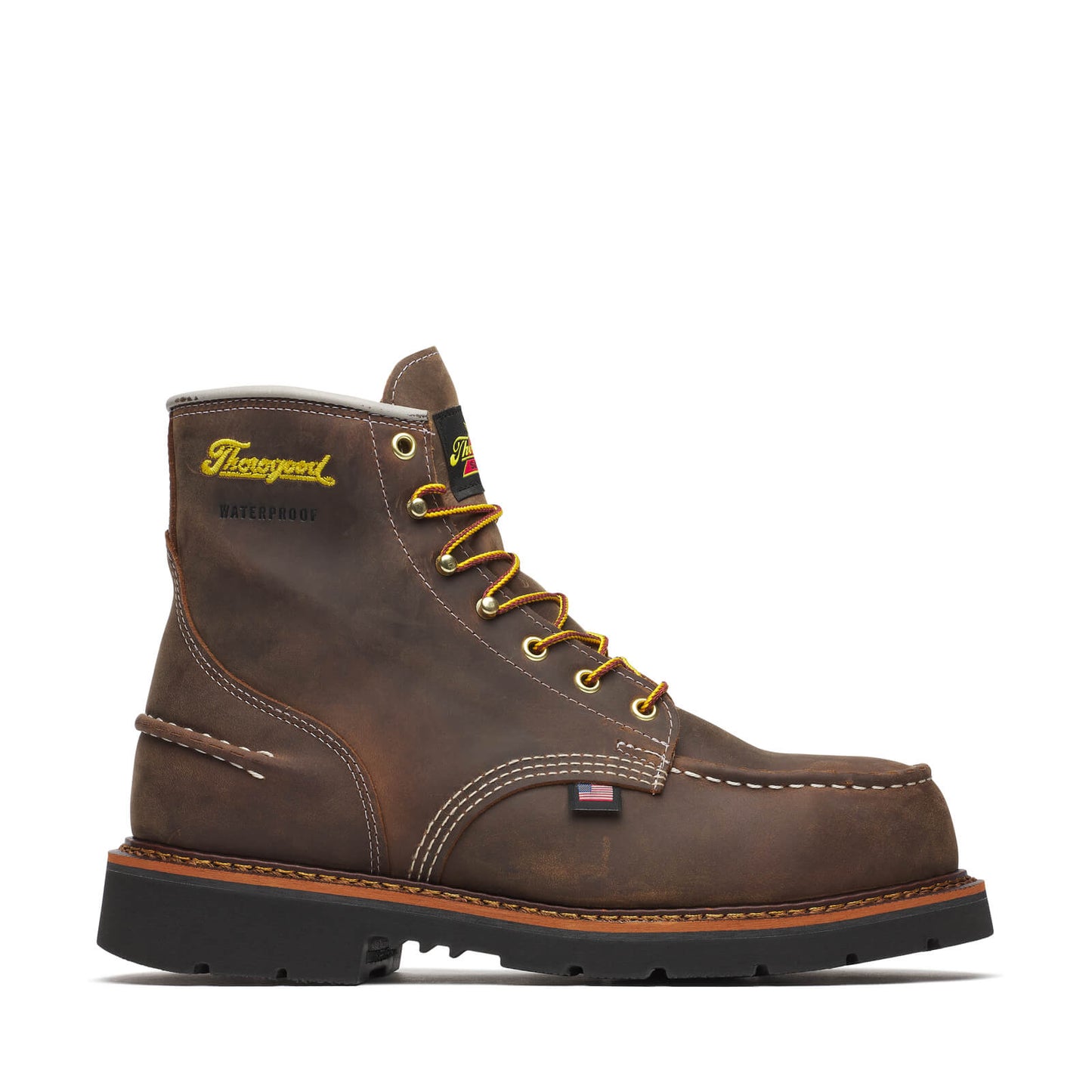 Thorogood - 804-3696 Brown Leather Waterproof Steel Toe Moc Toe Work Boot - MADE IN THE USA
