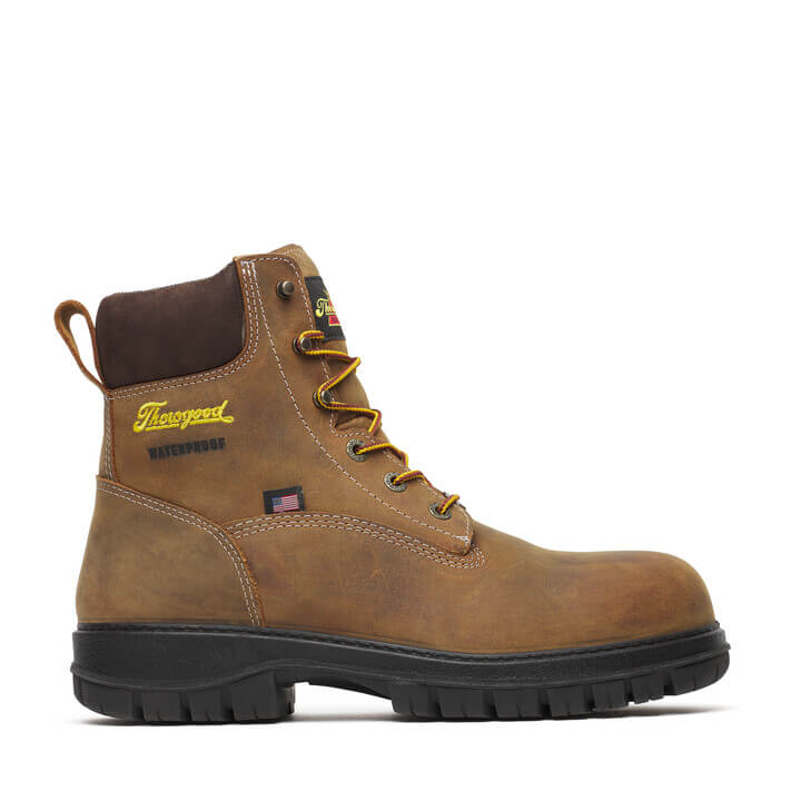 Thorogood - 804-4149 Injected Chestnut Leather Nano Safety Toe Waterproof Work Boot - MADE IN USA