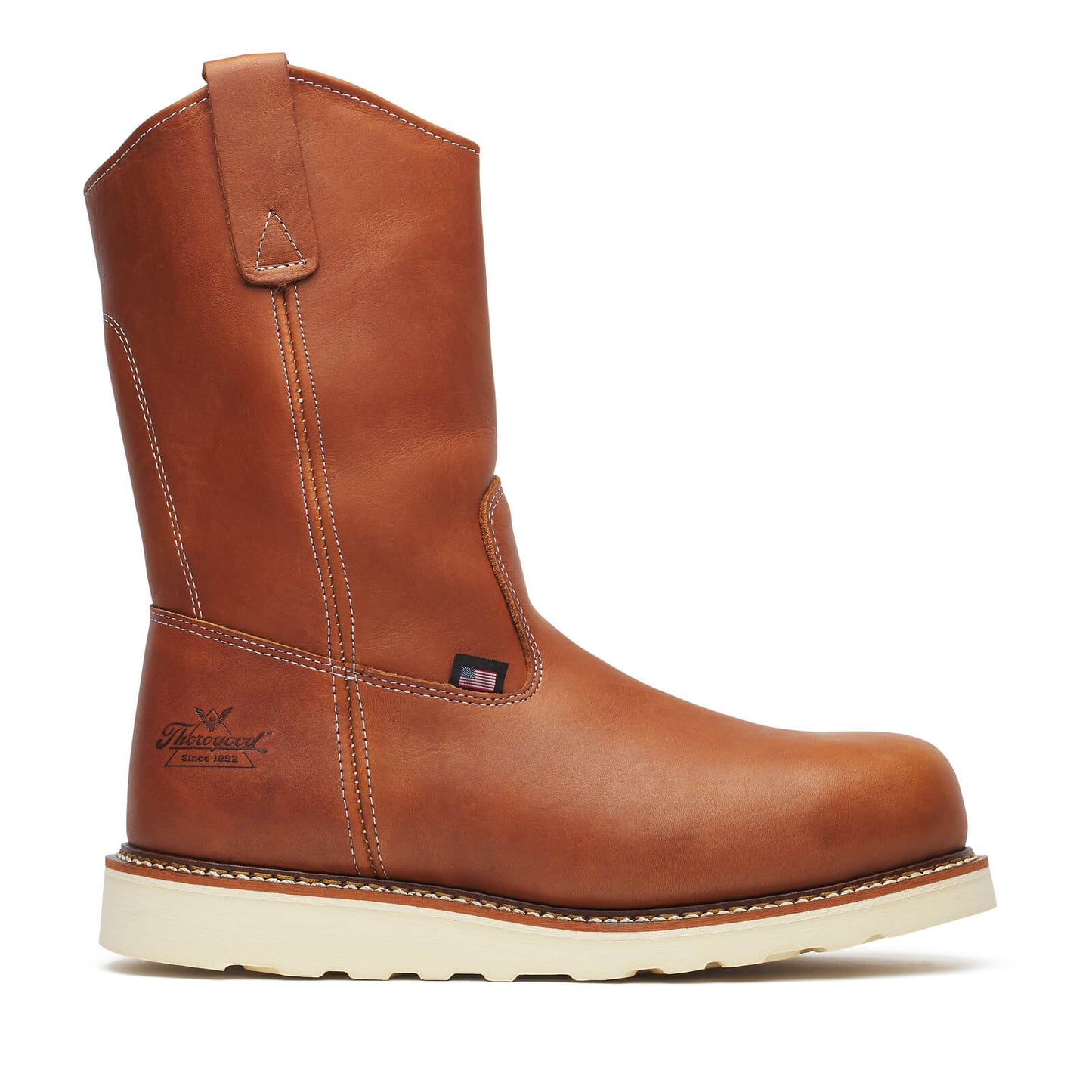 Thorogood - 804-4205 Tobacco Leather Steel Toe Pull On Work Boot - MADE IN THE USA