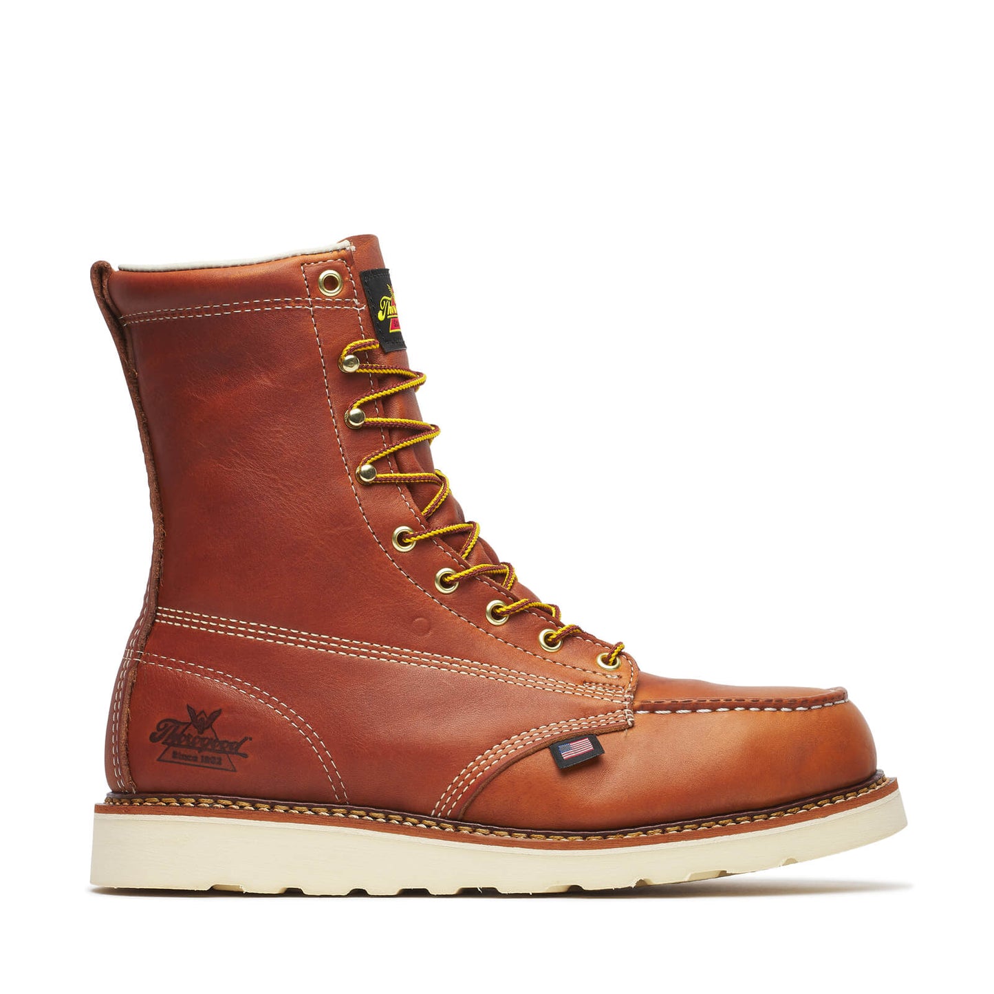 Thorogood - 804-4208 8" Tobacco Leather Steel Toe Moc Toe Work Boot - MADE IN THE USA