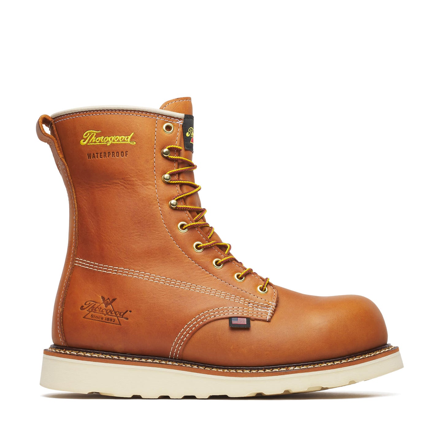 Thorogood - 804-4210 8" Tobacco Leather Waterproof Steel Toe Work Boot - MADE IN THE USA