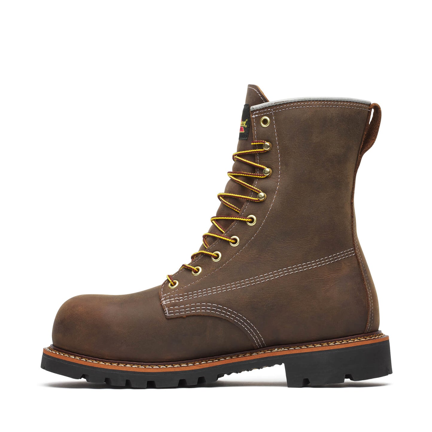 Thorogood - 804-4248 8" Brown Leather Waterproof Nano Safety Toe Work Boot - MADE IN THE USA