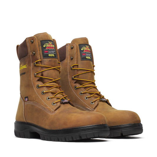 Thorogood - 804-4259 8" Injected Chestnut Leather Insulated Waterproof Nano Safety Toe Work Boot - MADE IN USA