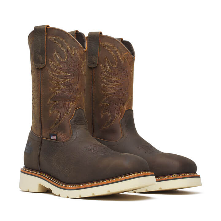 Thorogood - 804-4331 Square Toe Brown Leather Composite Toe Western Work Boot