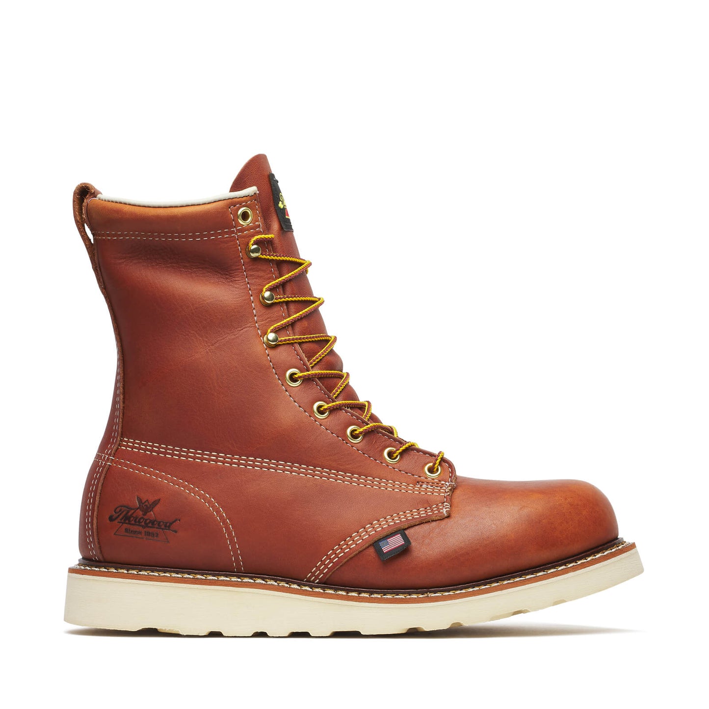 Thorogood - 804-4364 8" Tobacco Leather Steel Toe Work Boot - MADE IN THE USA