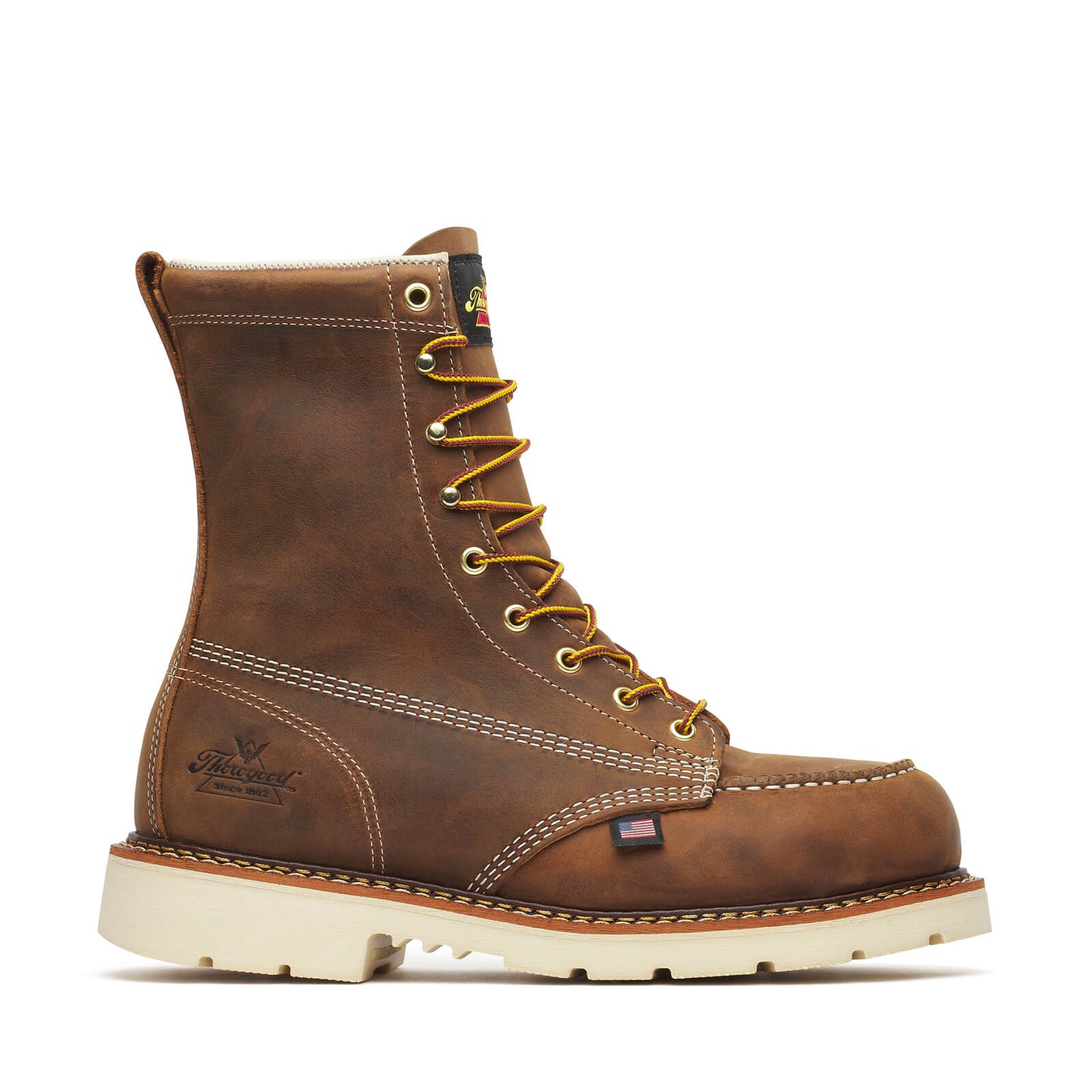 Thorogood - 804-4378 8" Crazy Horse Leather Steel Toe Moc Toe Work Boot - MADE IN THE USA