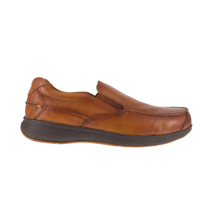 Florsheim Work - Bayside Brown Leather Steel Toe Slip On Work Sneaker - FS2325