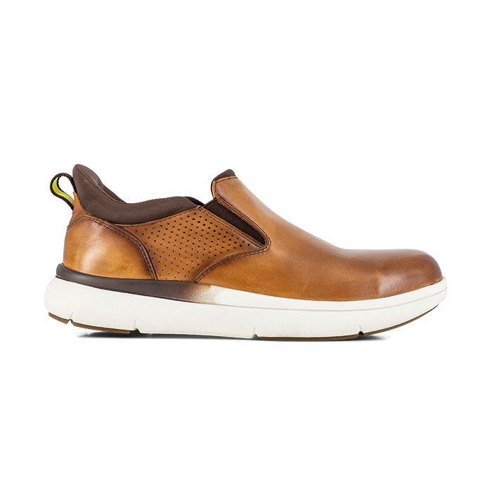 Florsheim Work - Fleet Cognac Brown Leather Composite Toe Slip On Work Sneaker - FS2784