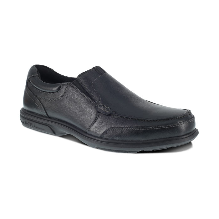 Florsheim Work - Loedin Black Leather Steel Toe Slip On Work Shoe - FE2020